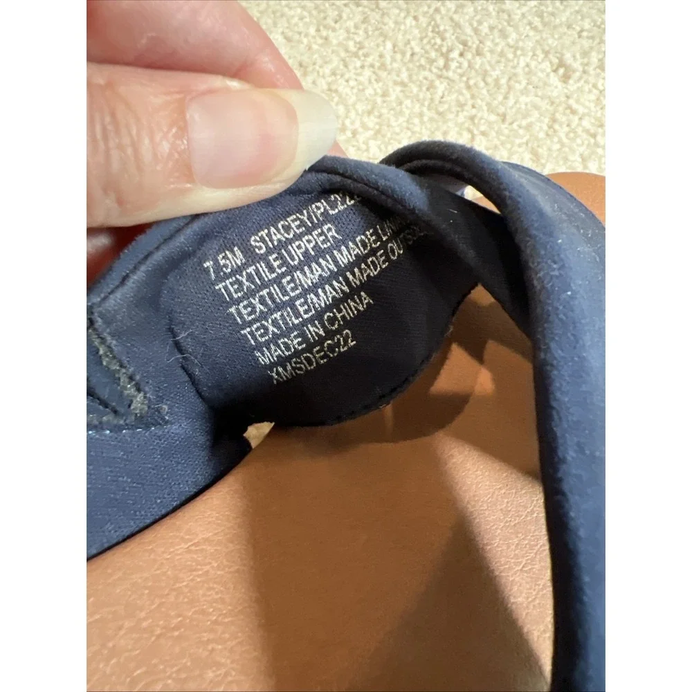Tommy Bahama Stacey Navy Wedge Sandals Slides Espadrilles Womens Size 7.5 M